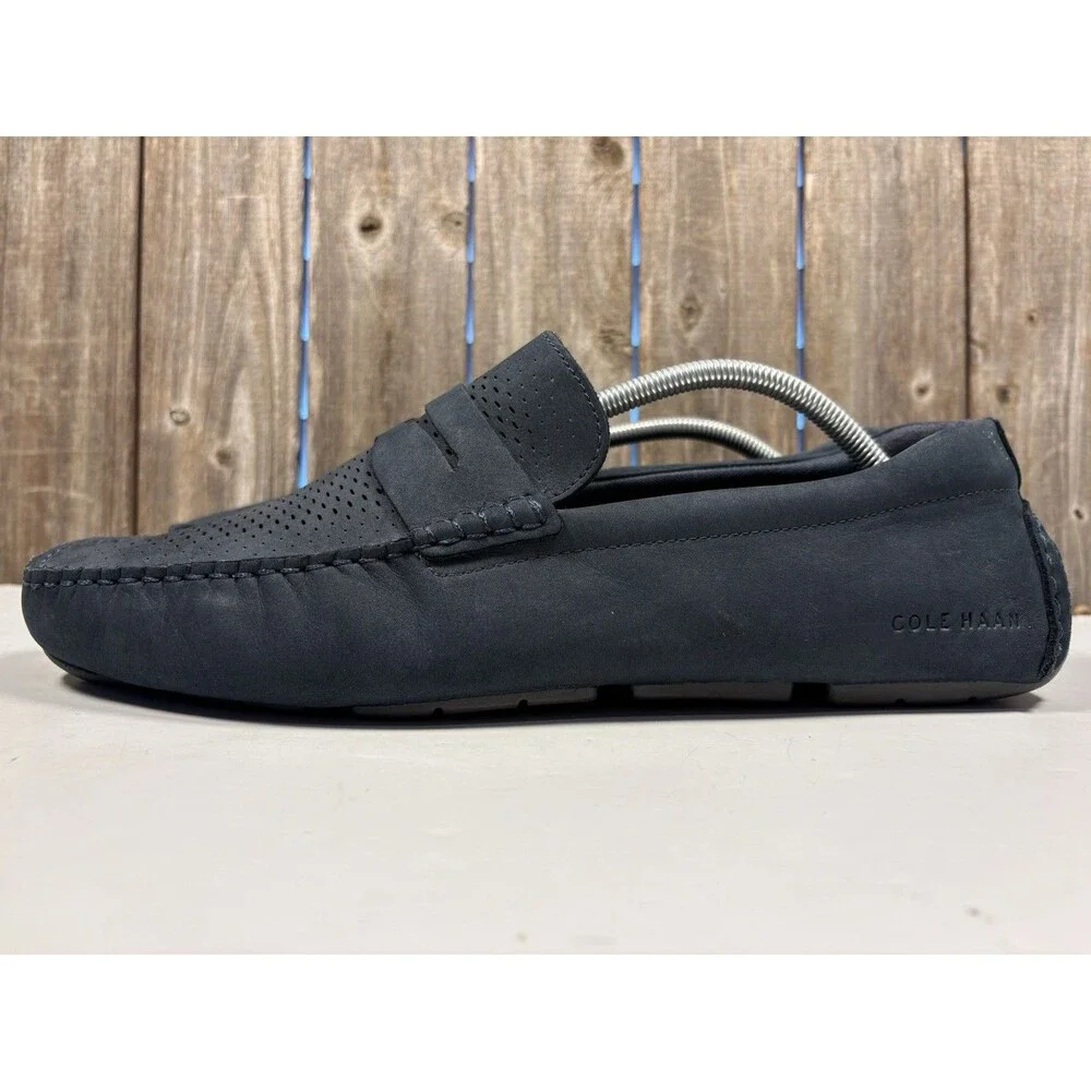Cole Haan GrandSeries Mens 12M Black Leather Slip On Loafers Comfort